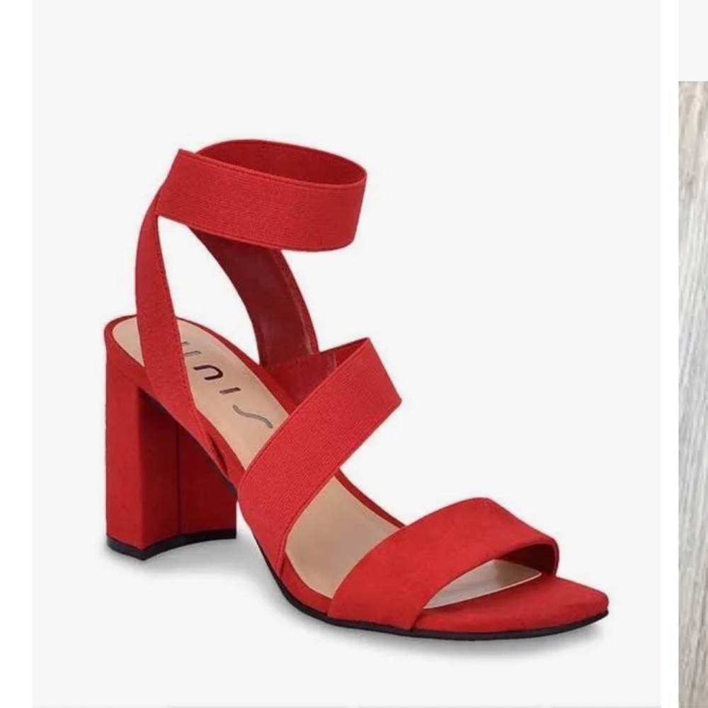 Unisa Bold Red Block Heel Sandals